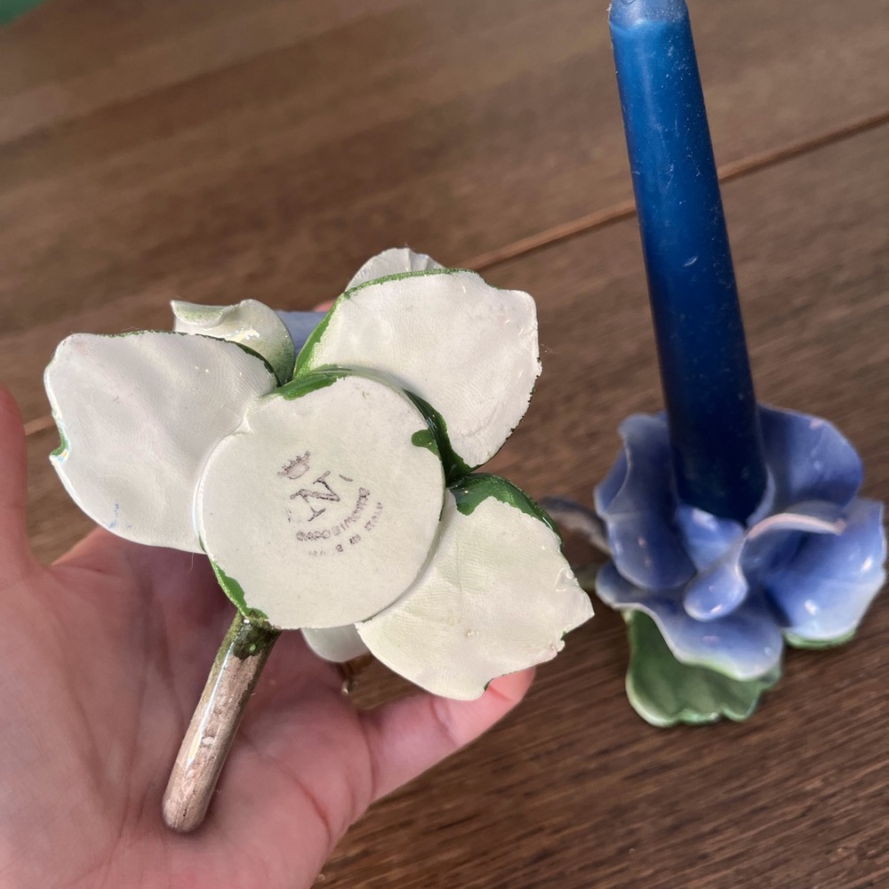 Set of 2 Capodimonte candle holders